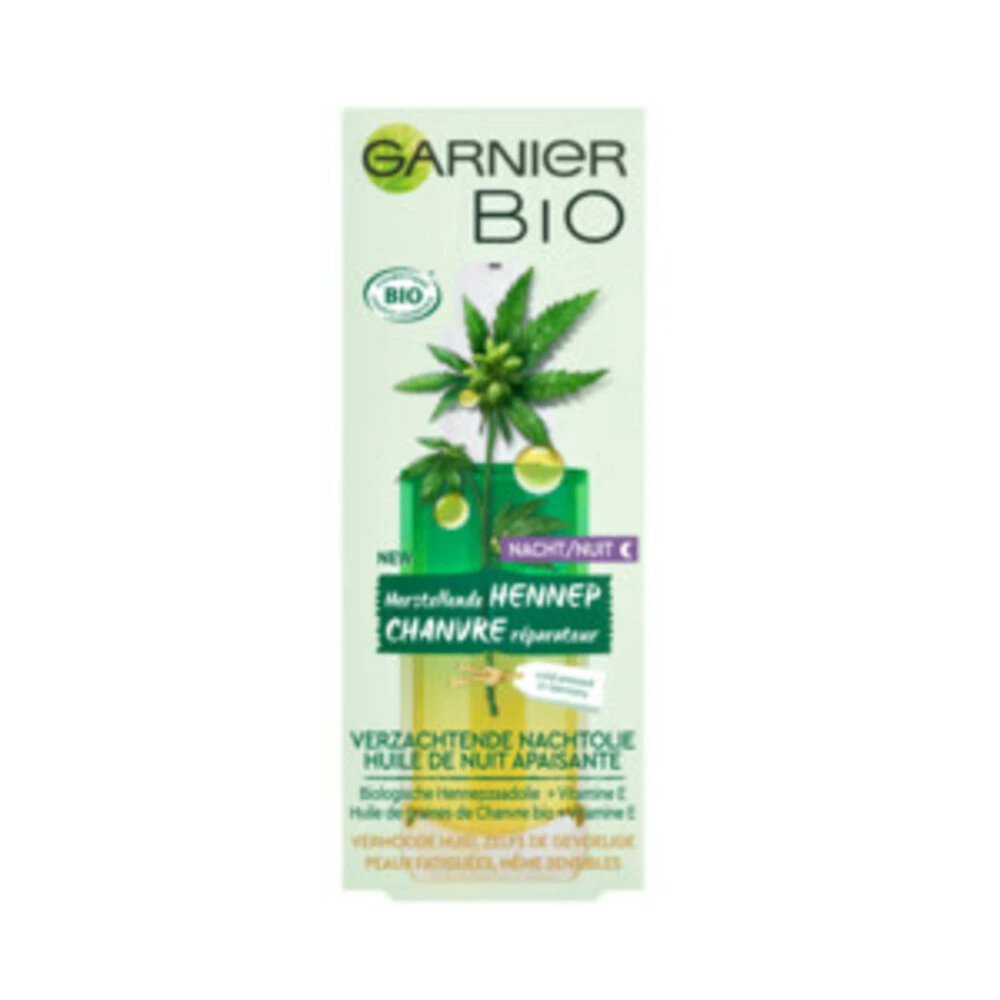 Garnier Bio Verzachtende Hennep Nachtolie 2 Garnier Bio Verzachtende Hennep Nachtolie - Afbeelding 2