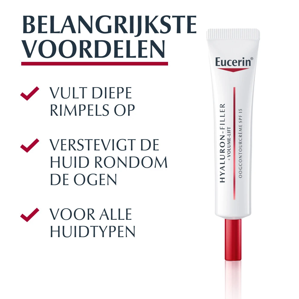 Eucerin Hyaluron-Filler + Volume-Lift Oogcontourcrème SPF 15 2 Eucerin Hyaluron-Filler + Volume-Lift Oogcontourcrème SPF 15 - Afbeelding 2
